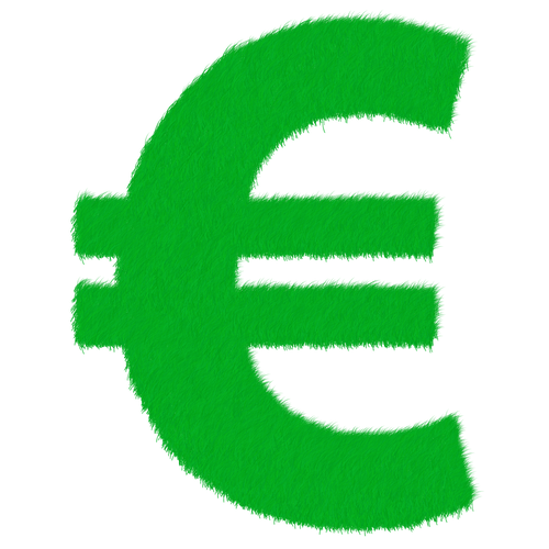 Euro-symbool van groene kleur