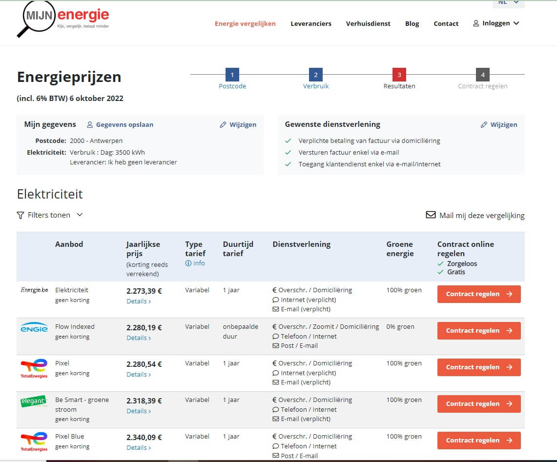 CREG stapt over naar vergelijkingsmethode gebruikt op mijnenergie.be